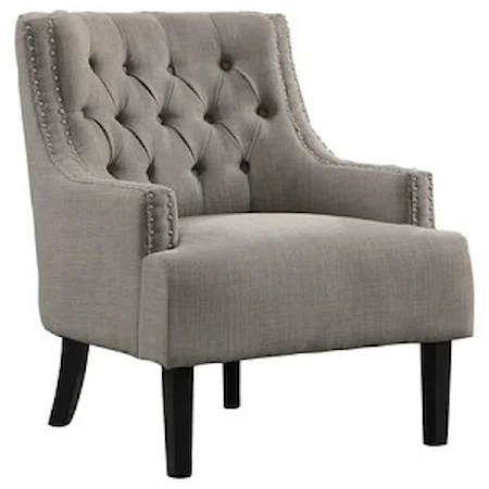 Transitional Accent Chair with Nail Head Trim